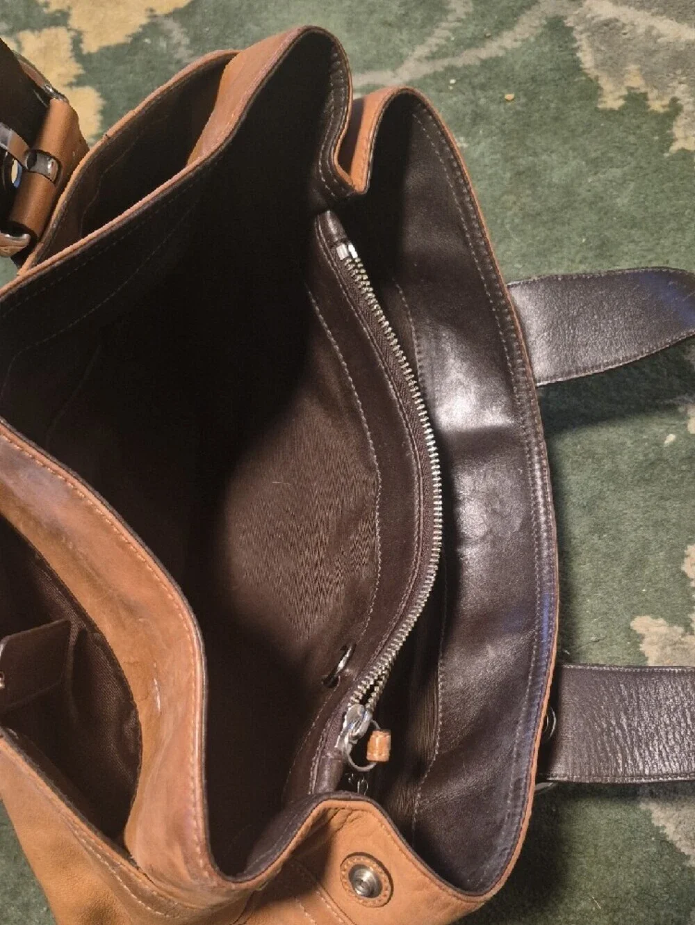Coach Tan and Dark Brown Leather Hobo Bag